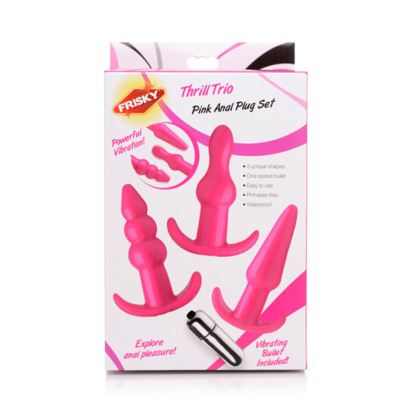 848518035066 3 Frisky Thrill Trio Anal Plug Set Pink