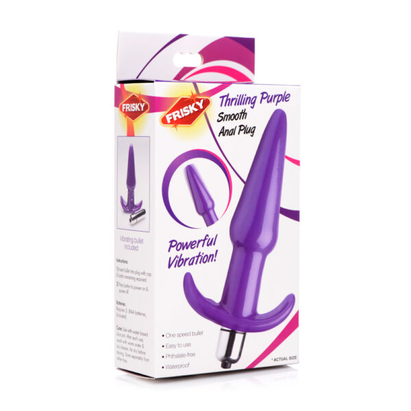 848518035080 Frisky Thrilling Purple Smooth Anal Plug