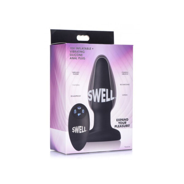 848518035240 Swell Worlds First Remote Control Inflatable 10X Vibrating Silicone Anal Plug