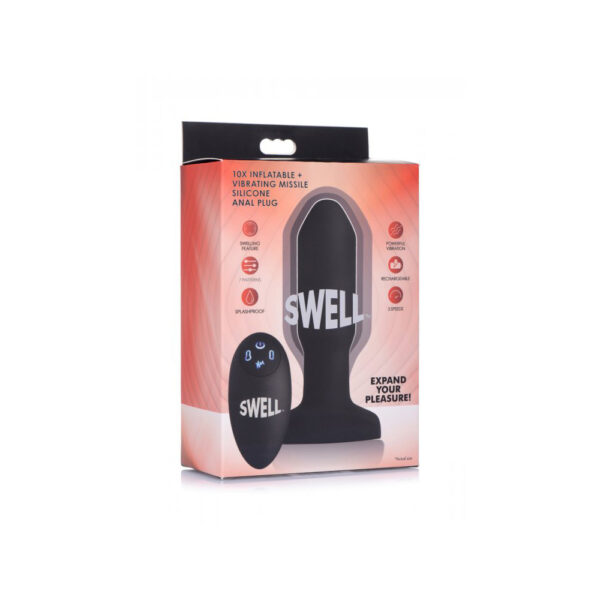 848518035264 Swell Worlds First Remote Control Inflatable 10X Vibrating Missile Silicone Anal Plug