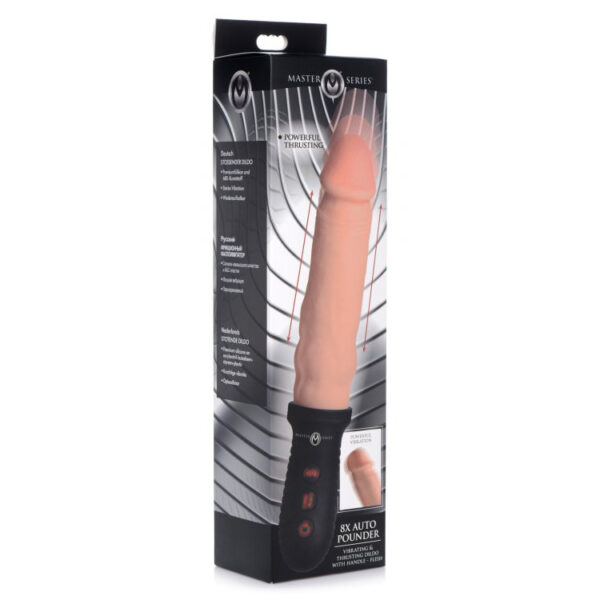 848518036254 Master Series Vibrating Thrusting Dildo With Handle