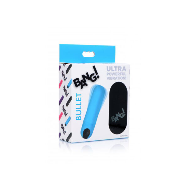 848518036414 Bang! Vibrating Bullet W/ Remote Control Blue