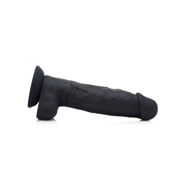 848518036537 3 Strap U Power Pecker 7" Silicone Dildo With Balls Black