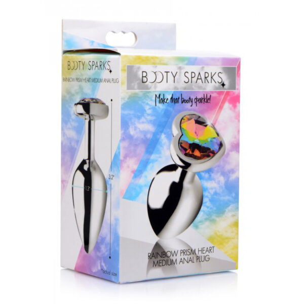 848518036612 Booty Sparks Rainbow Prism Heart Anal Plug Medium