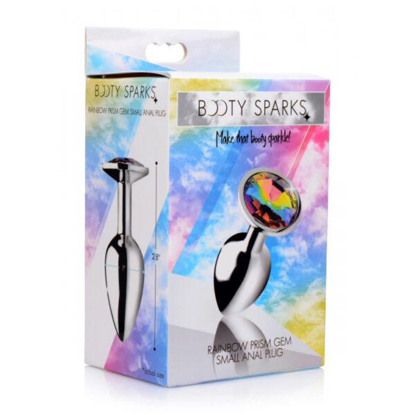 848518036636 Booty Sparks Rainbow Prism Gem Anal Plug Small