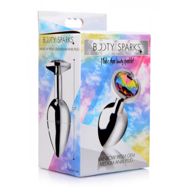 848518036643 Booty Sparks Rainbow Prism Gem Anal Plug Medium