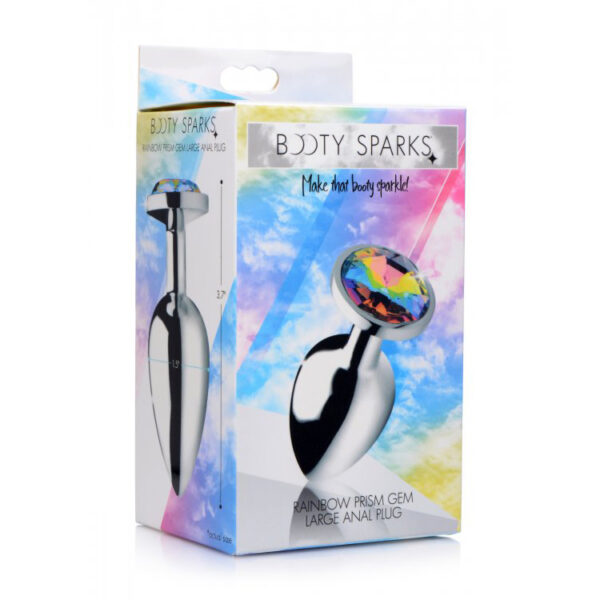 848518036650 Booty Sparks Rainbow Prism Gem Anal Plug Large