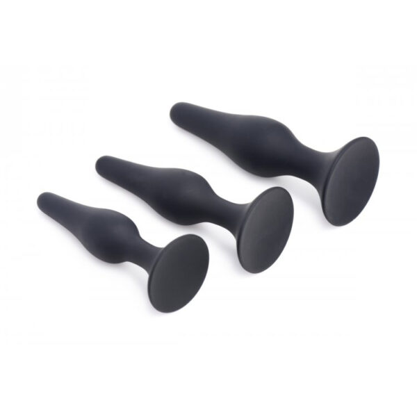 848518036667 2 Master Series Triple Spire Tapered Silicone Anal Trainer Set Of 3