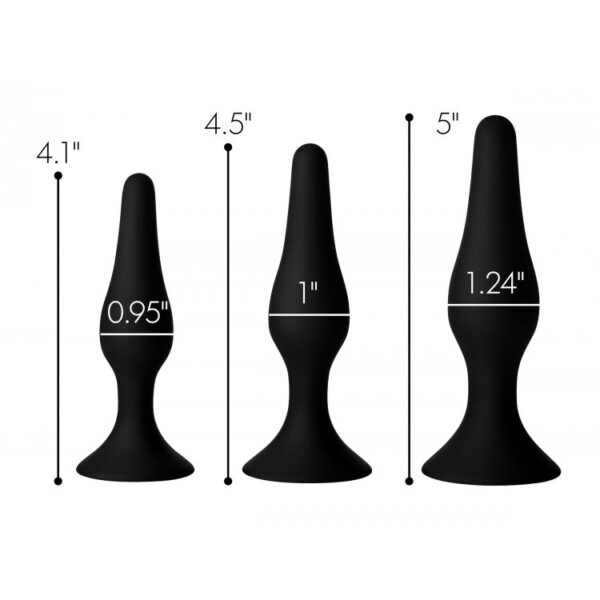 848518036667 3 Master Series Triple Spire Tapered Silicone Anal Trainer Set Of 3