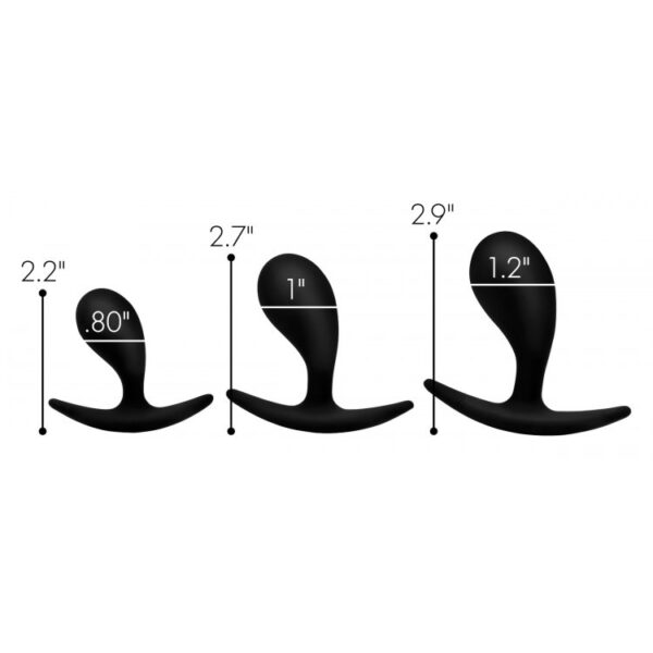 848518036674 3 Master Series Dark Droplets 3 Piece Curved Anal Trainer Set