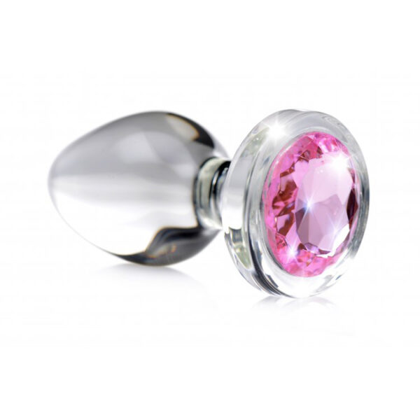 848518037343 2 Booty Sparks Pink Gem Glass Anal Plug Small