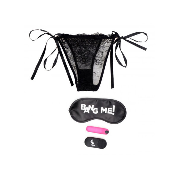 848518039958 2 Bang! Power Panty Lace Panties, Bullet, & Blindfold Kit Pink