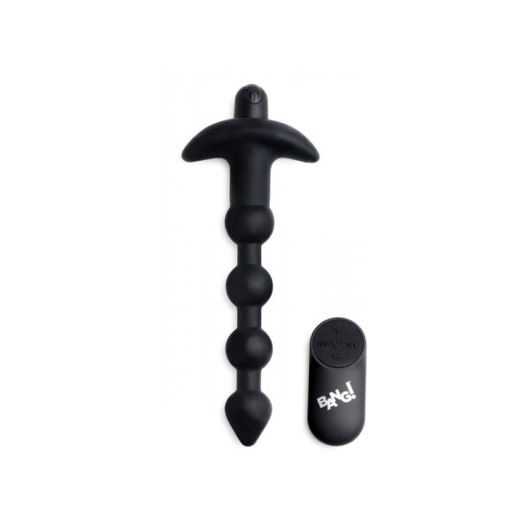 848518041821 2 Bang! Vibrating Silicone Anal Beads & Remote Control Black