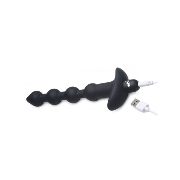 848518041821 3 Bang! Vibrating Silicone Anal Beads & Remote Control Black