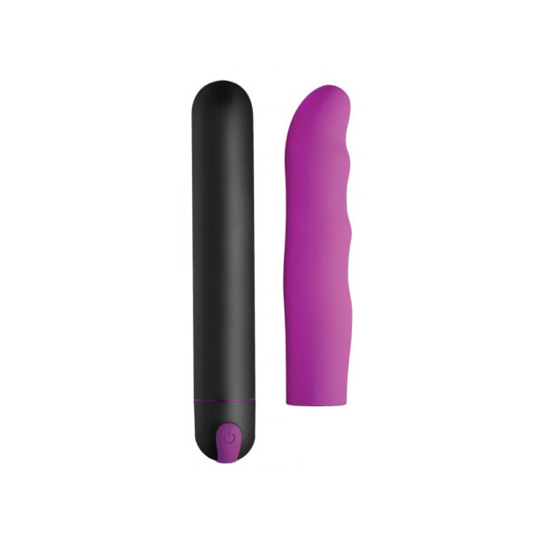 848518042170 2 Bang! Xl Bullet & Wavy Silicone Sleeve Purple