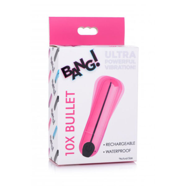848518042538 Bang! 10X Rechargeable Vibrating Metallic Bullet Pink