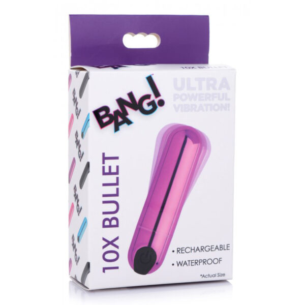 848518042545 Bang! 10X Rechargeable Vibrating Metallic Bullet Purple