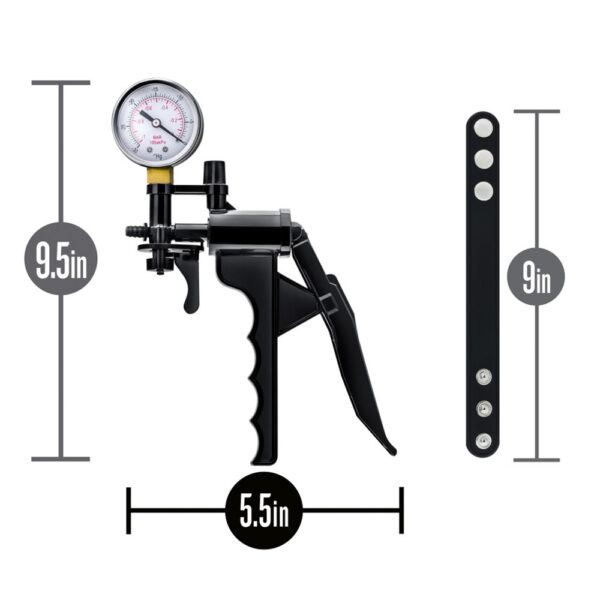 850002870060 3 Performance Gauge Pump Pistol With Silicone Tubing & Silicone Cock Strap Black