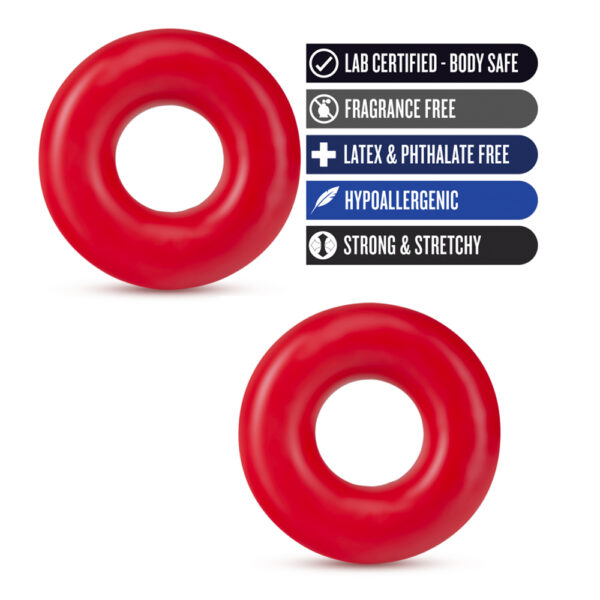 850002870251 2 Stay Hard Donut Rings Oversized Red