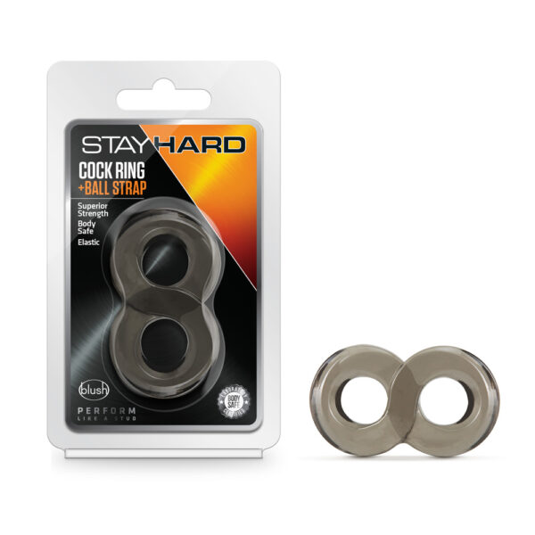 850002870398 Stay Hard Cock Ring And Ball Strap Black