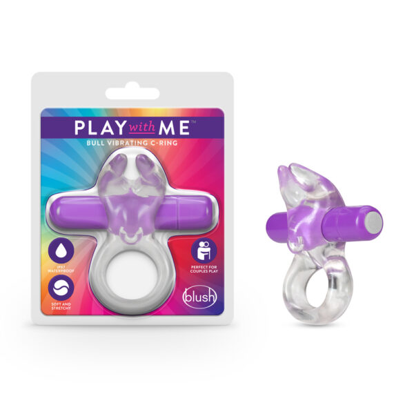 850002870411 Play With Me Bull Vibrating C-Ring Purple