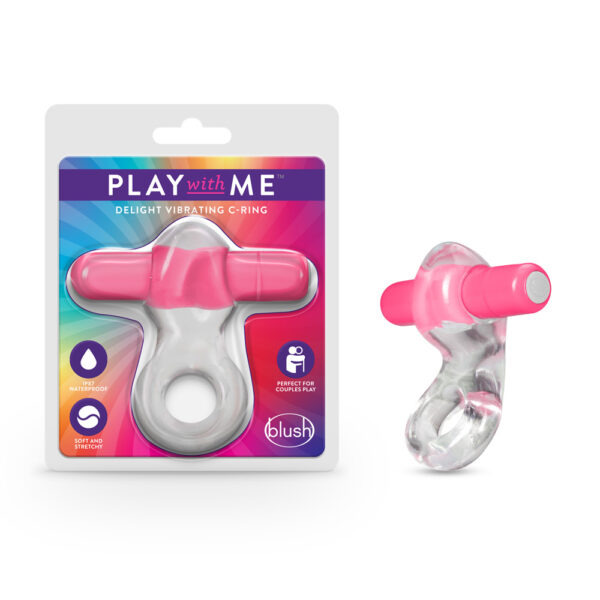 850002870428 Play With Me Delight Vibrating C-Ring Pink