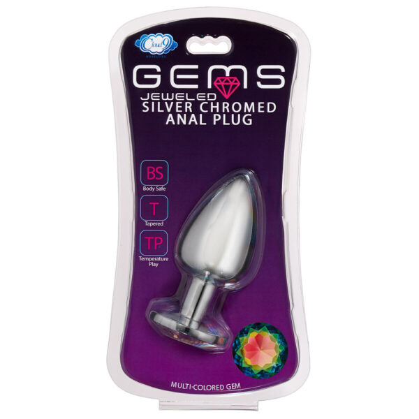 853545008075 Cloud 9 Gems Black Silicone Anal Plug Large