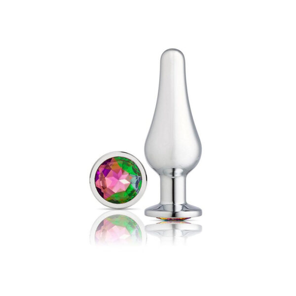 853545008143 2 Cloud 9 Gems Silver Chromed Tall Anal Plug Medium