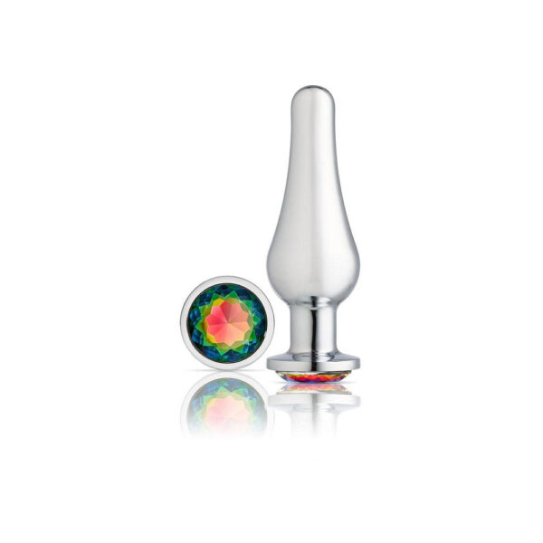 853545008150 2 Cloud 9 Gems Silver Chromed Tall Anal Plug Large