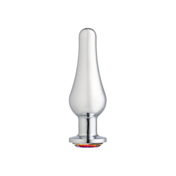 853545008150 3 Cloud 9 Gems Silver Chromed Tall Anal Plug Large