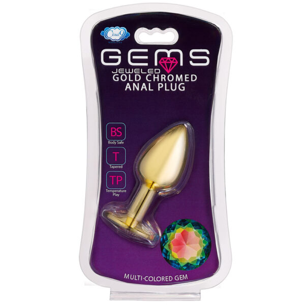 853545008167 Cloud 9 Gems Gold Anal Plug Small