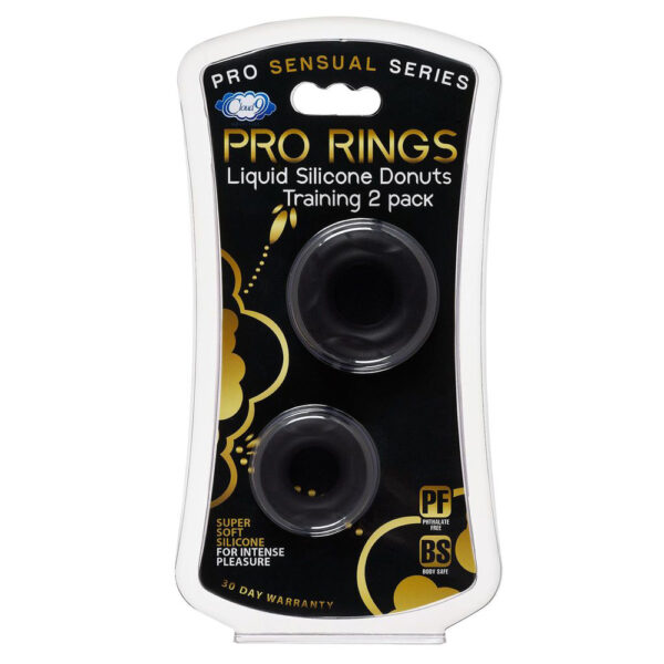 853545008976 Cloud 9 Pro Rings Liquid Silicone Donuts 2-Pack Black