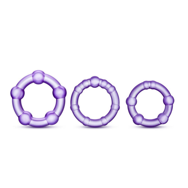 853858007024 2 Stay Hard Beaded Cockrings Purple