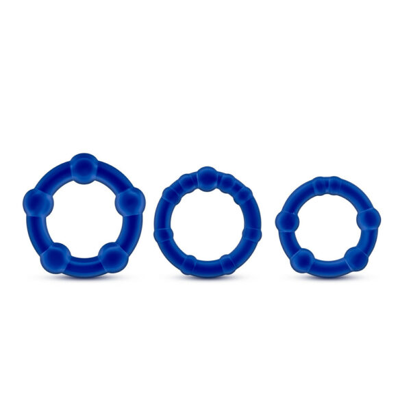 853858007048 2 Stay Hard Beaded Cockrings Blue