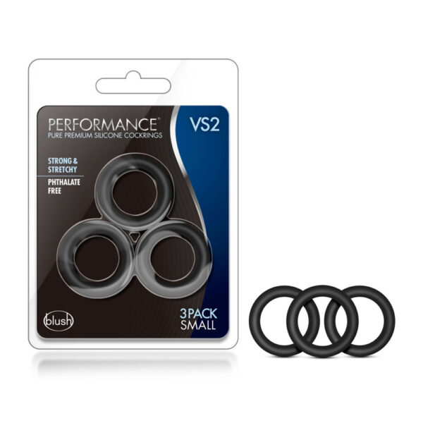 853858007369 Performance VS2 Pure Premium Silicone Cockrings Small Black