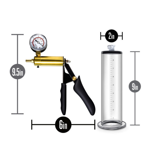 853858007864 3 Performance Vx6 Vacuum Penis Pump With Brass Pistol & Pressure Gauge Clear