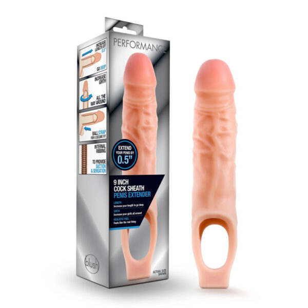 853858007925 Performance 9" Cock Sheath Penis Extender Vanilla