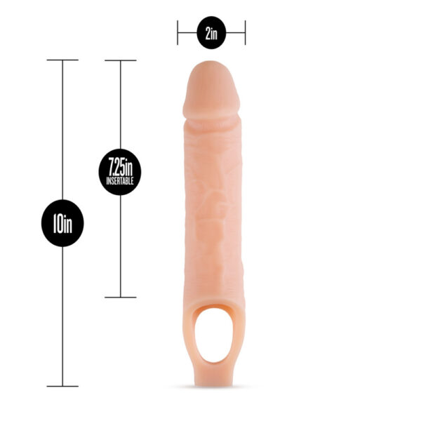 853858007932 3 Performance Plus 10" Silicone Cock Sheath Penis Extender Vanilla