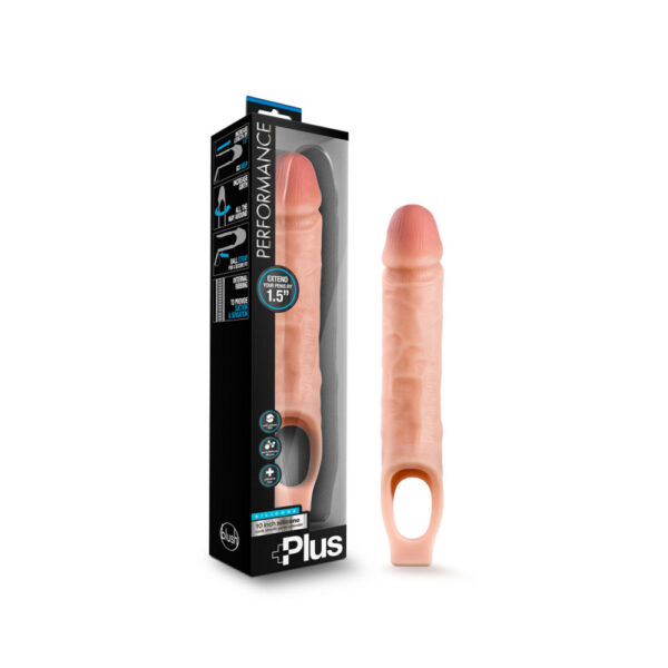 853858007932 Performance Plus 10" Silicone Cock Sheath Penis Extender Vanilla