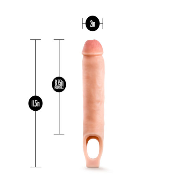 853858007949 3 Performance Plus 11.5" Silicone Cock Sheath Penis Extender Vanilla