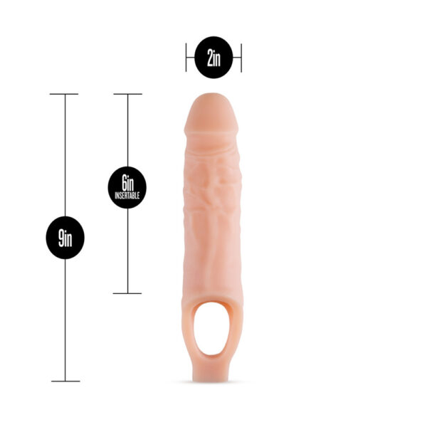 853858007963 3 Performance Plus 9" Silicone Cock Sheath Penis Extender Vanilla