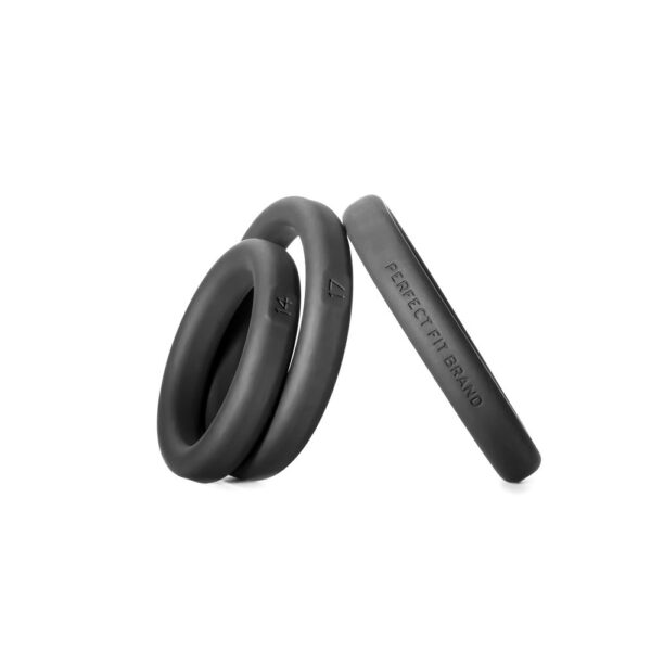 854854005809 3 Xact-Fit Silicone Rings #14, #17, #20 Mixed Black
