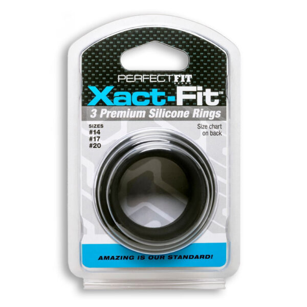 854854005809 Xact-Fit Silicone Rings #14, #17, #20 Mixed Black