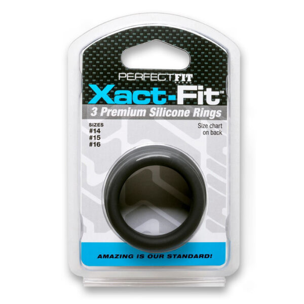 854854005816 Xact-Fit Silicone Rings #14, #15, #16 Medium Black