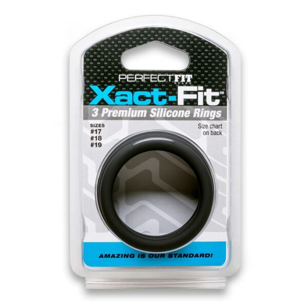 854854005823 Xact-Fit Silicone Rings #17, #18, #19 Large Black