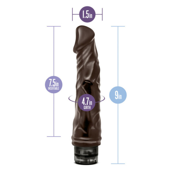 855215007005 3 Dr. Skin Cock Vibe #6 - 8.75" Vibrating Cock Chocolate