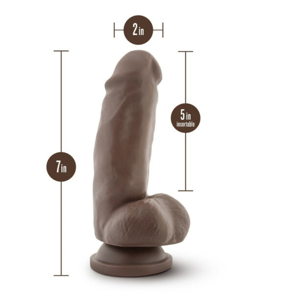 855215007098 3 Dr. Skin Mr. Smith 7" Dildo With Suction Cup Chocolate