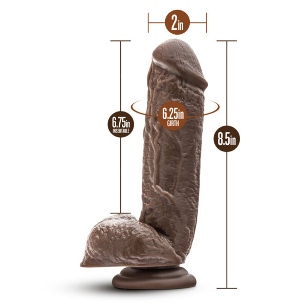 855215007104 3 Dr.Skin Mr.D 8.5" Dildo With Suction Cup Chocolate