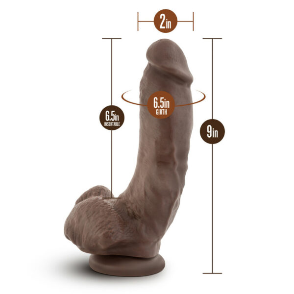 855215007135 3 Dr. Skin Mr. Mayor 9" Dildo With Suction Cup Chocolate