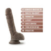 Au Naturel 9" Sensa Feel Dildo Chocolate - Image 2